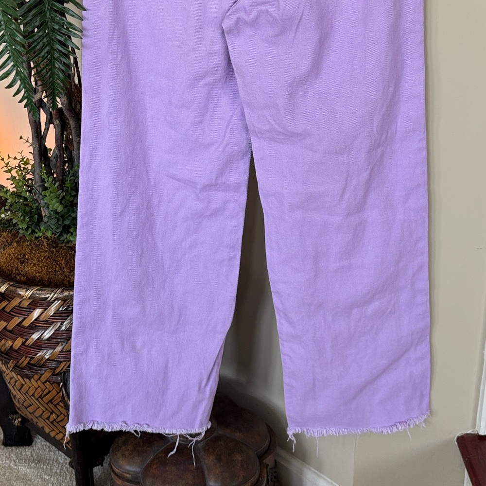 Brand New Free People Navy Floral Embroidered Off Shoulder Top & Lavender Jeans - Picture 12 of 16